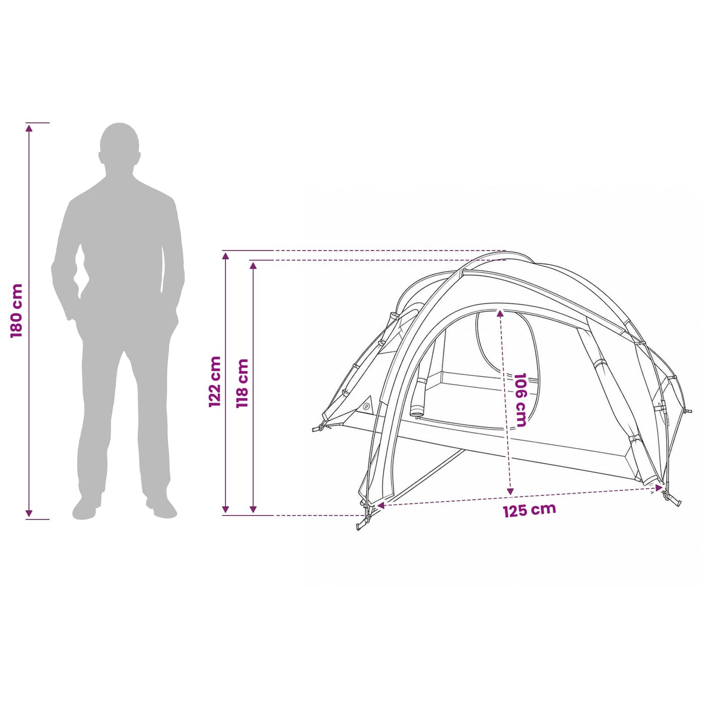 vidaXL Trekking Tent with Rainfly Water-Resistant 2-Person Blue