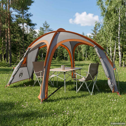 vidaXL Trekking Tent with Rainfly Water-Resistant 2-Person - Grey