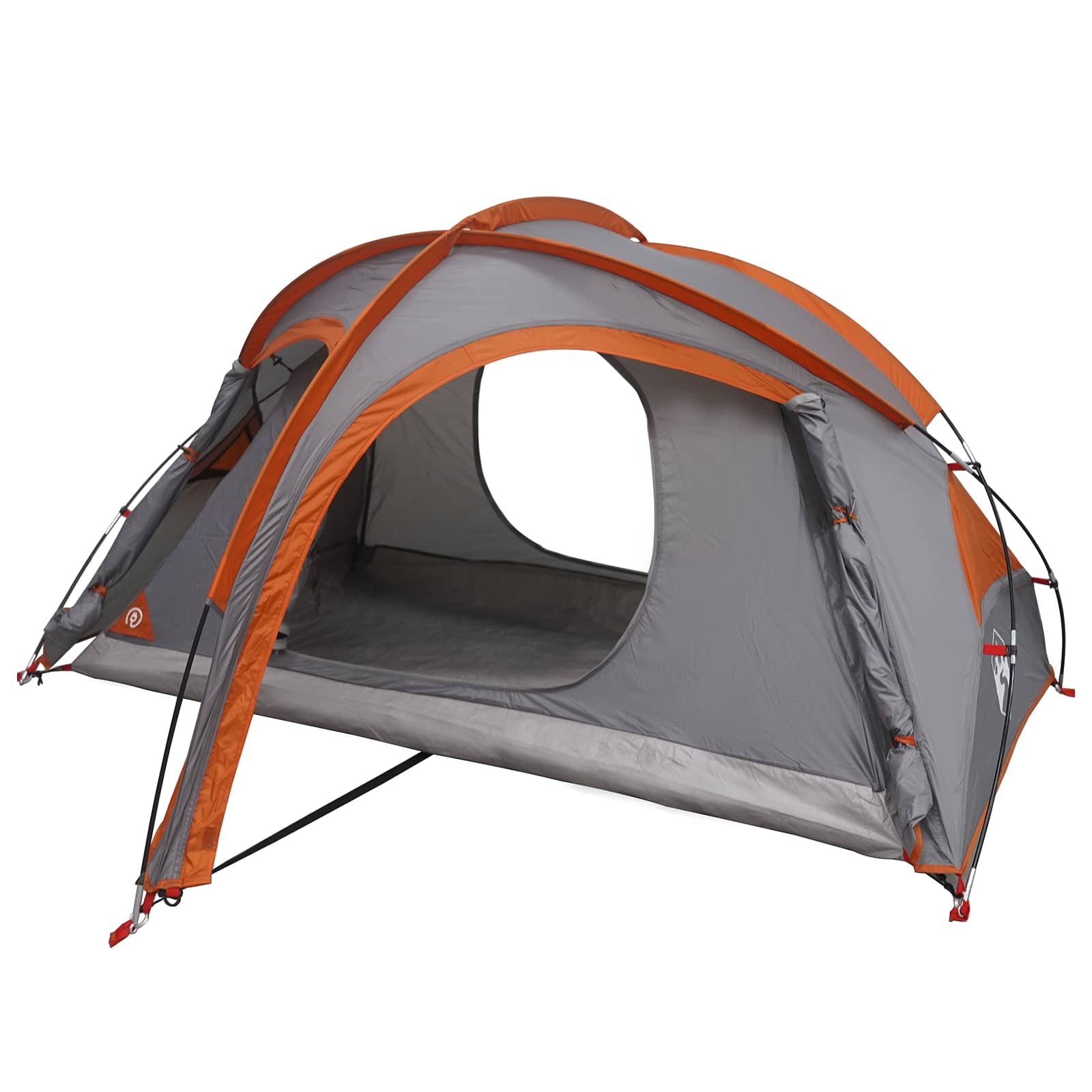 vidaXL Trekking Tent with Rainfly Water-Resistant 2-Person - Grey