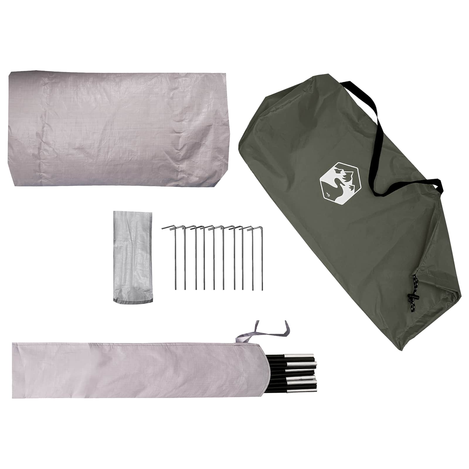 vidaXL Trekking Tent with Rainfly Water-Resistant 2-Person Army Green