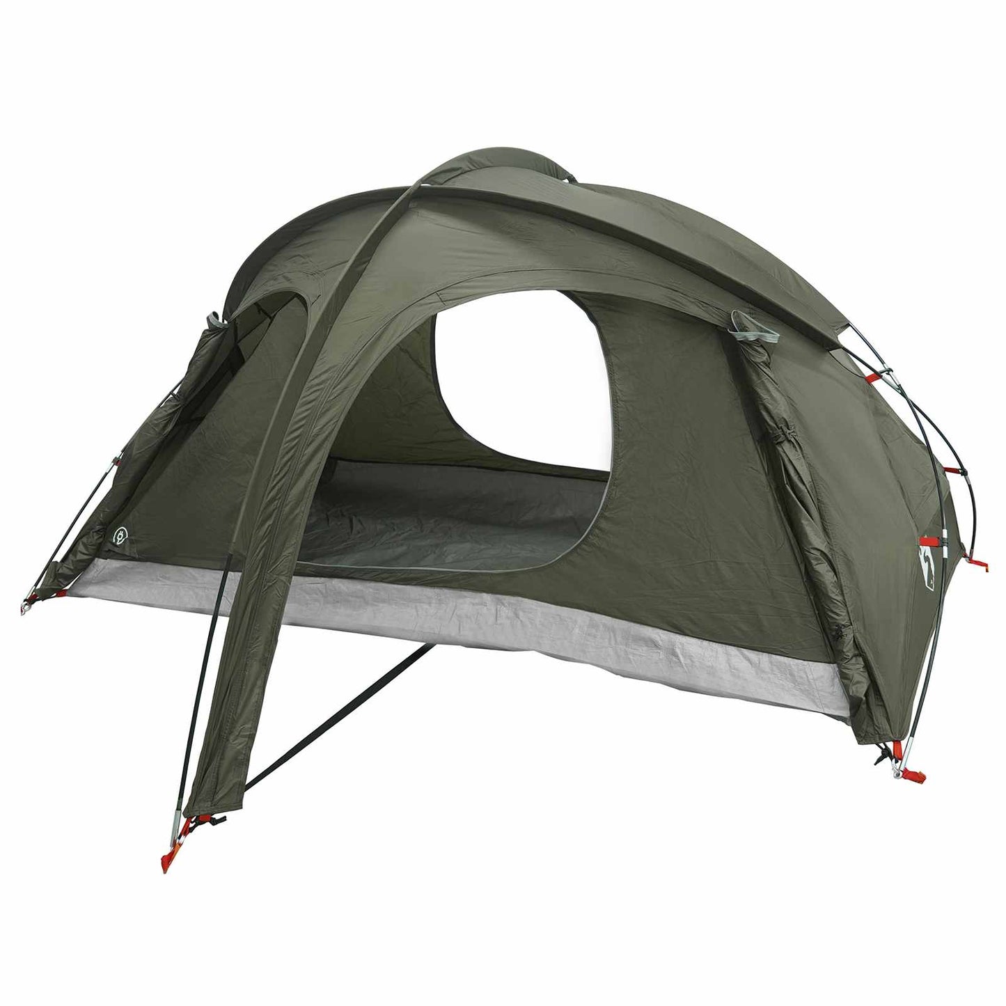vidaXL Trekking Tent with Rainfly Water-Resistant 2-Person Army Green