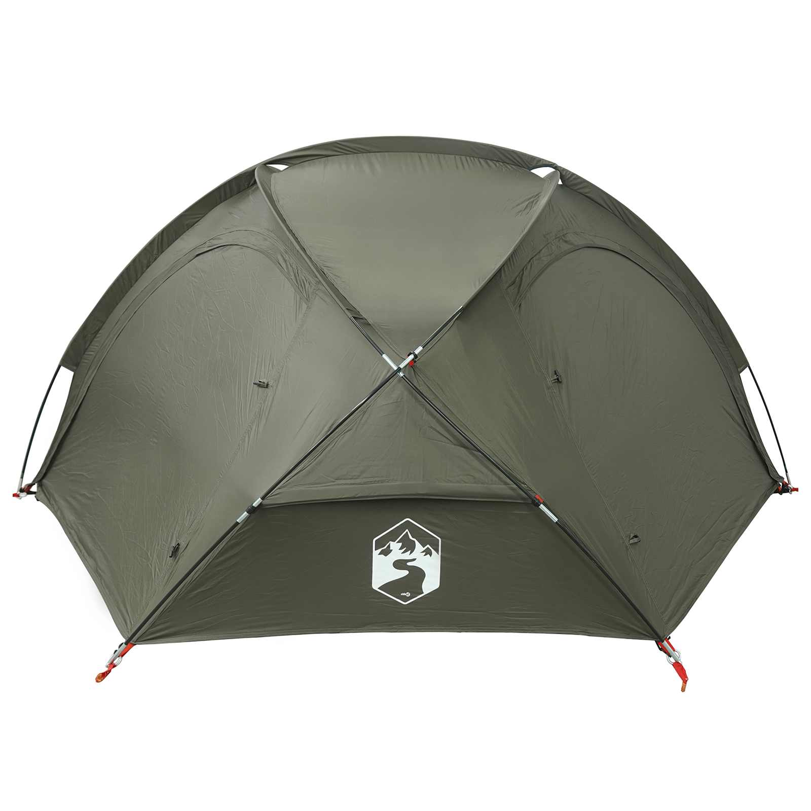 vidaXL Trekking Tent with Rainfly Water-Resistant 2-Person Army Green