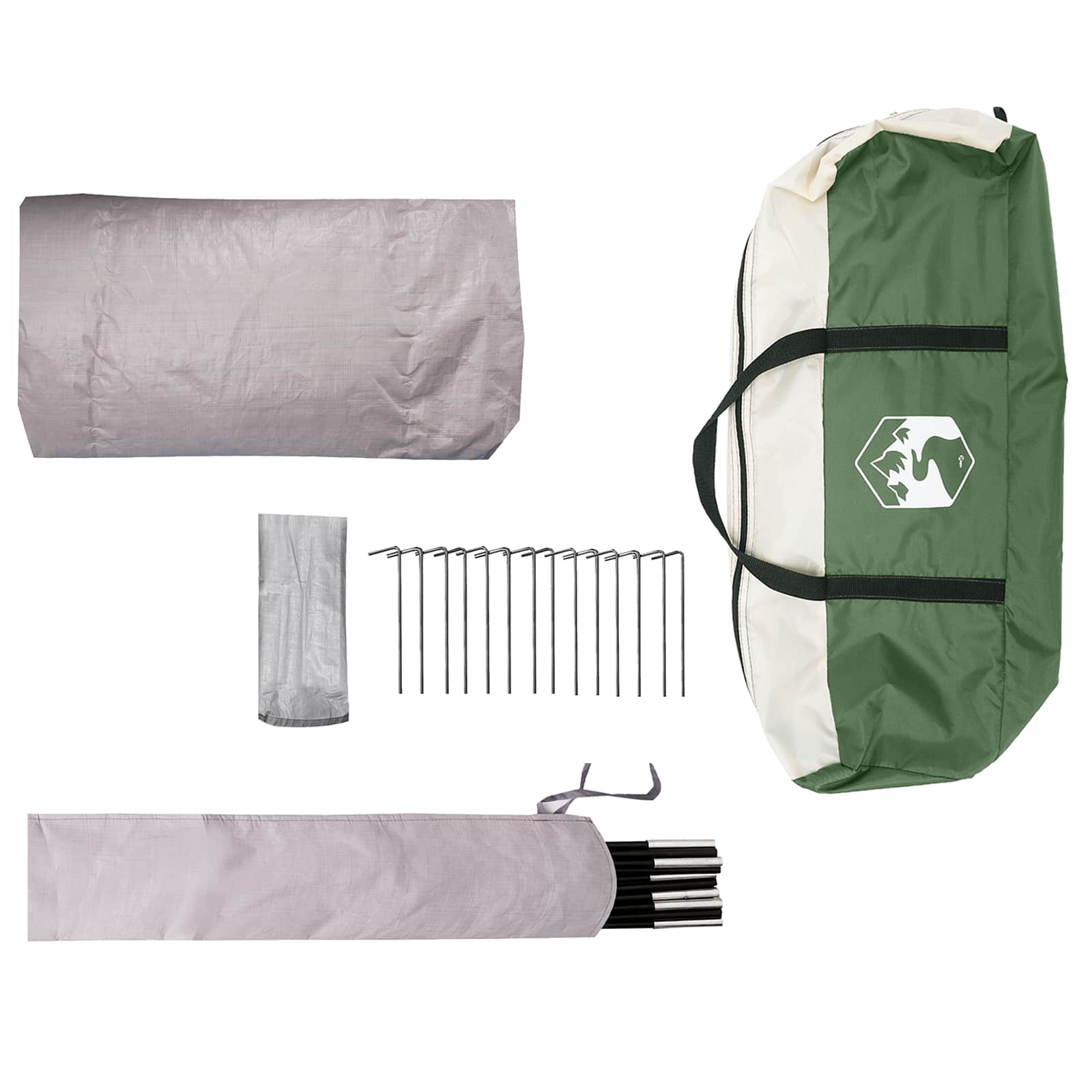 vidaXL Trekking Tent with Rainfly Water-Resistant 3-Person Green