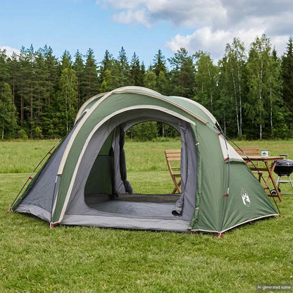 vidaXL Trekking Tent with Rainfly Water-Resistant 3-Person Green
