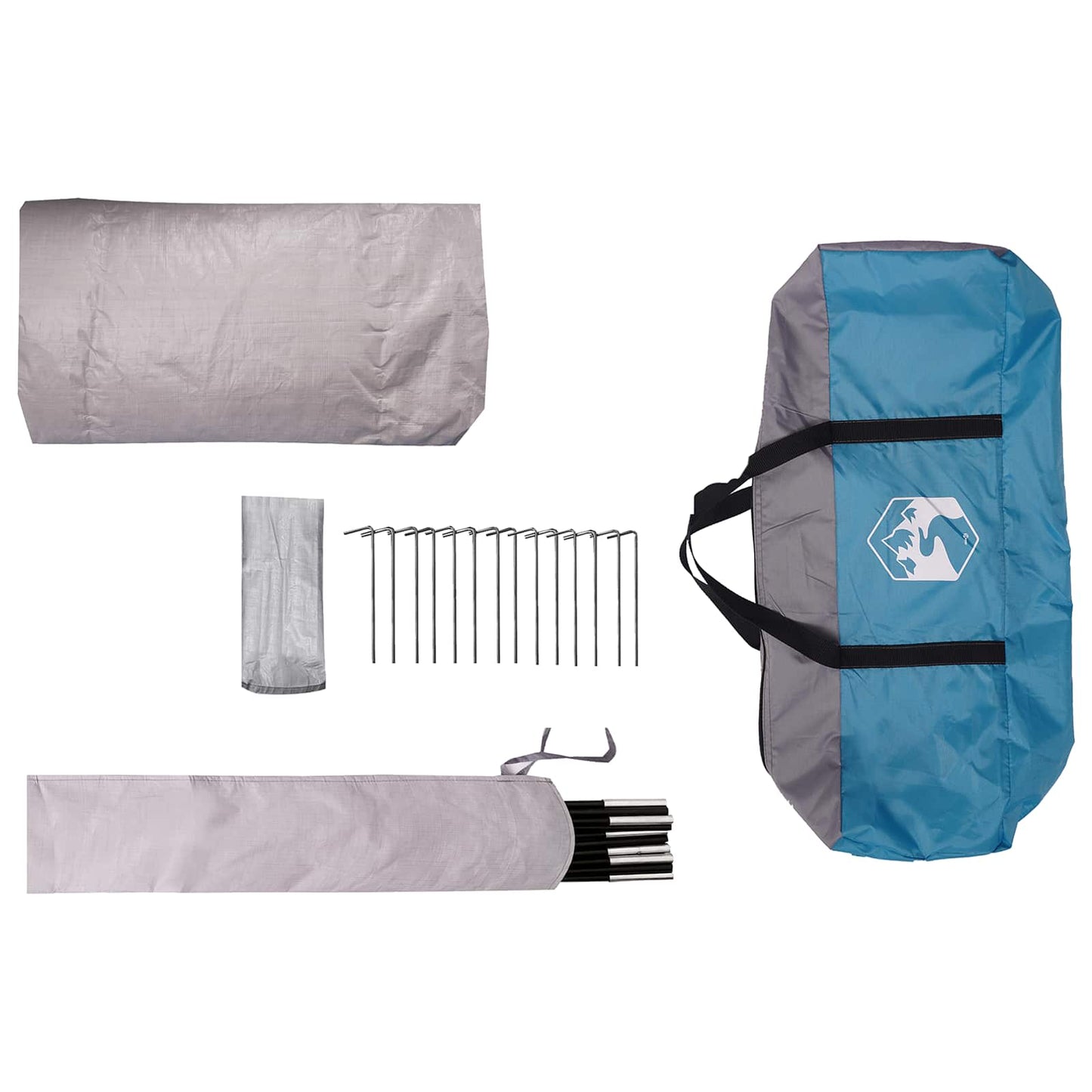 vidaXL Trekking Tent with Rainfly Water-Resistant 3-Person Blue