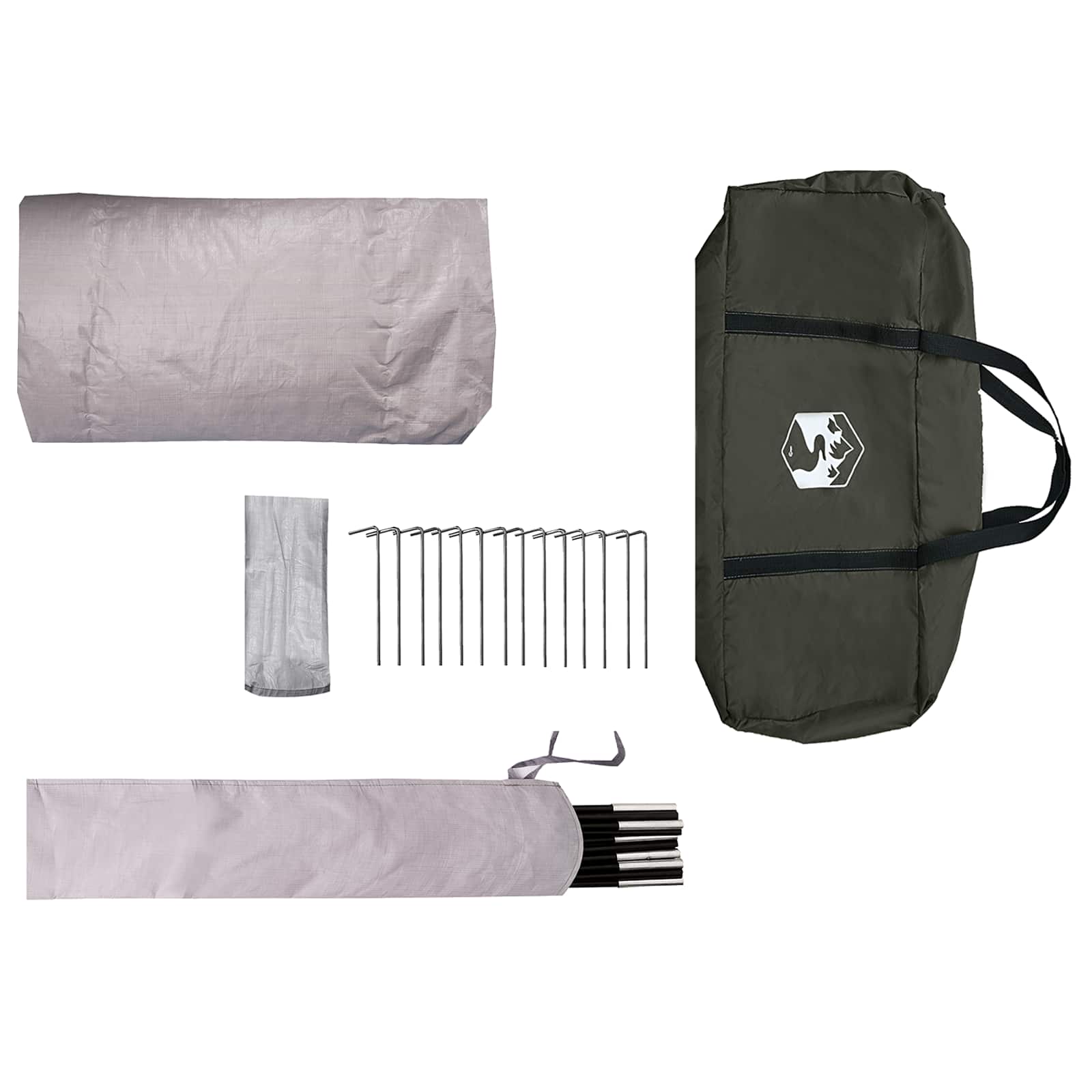 vidaXL Trekking Tent with Rainfly Water-Resistant 3-Person Army Green