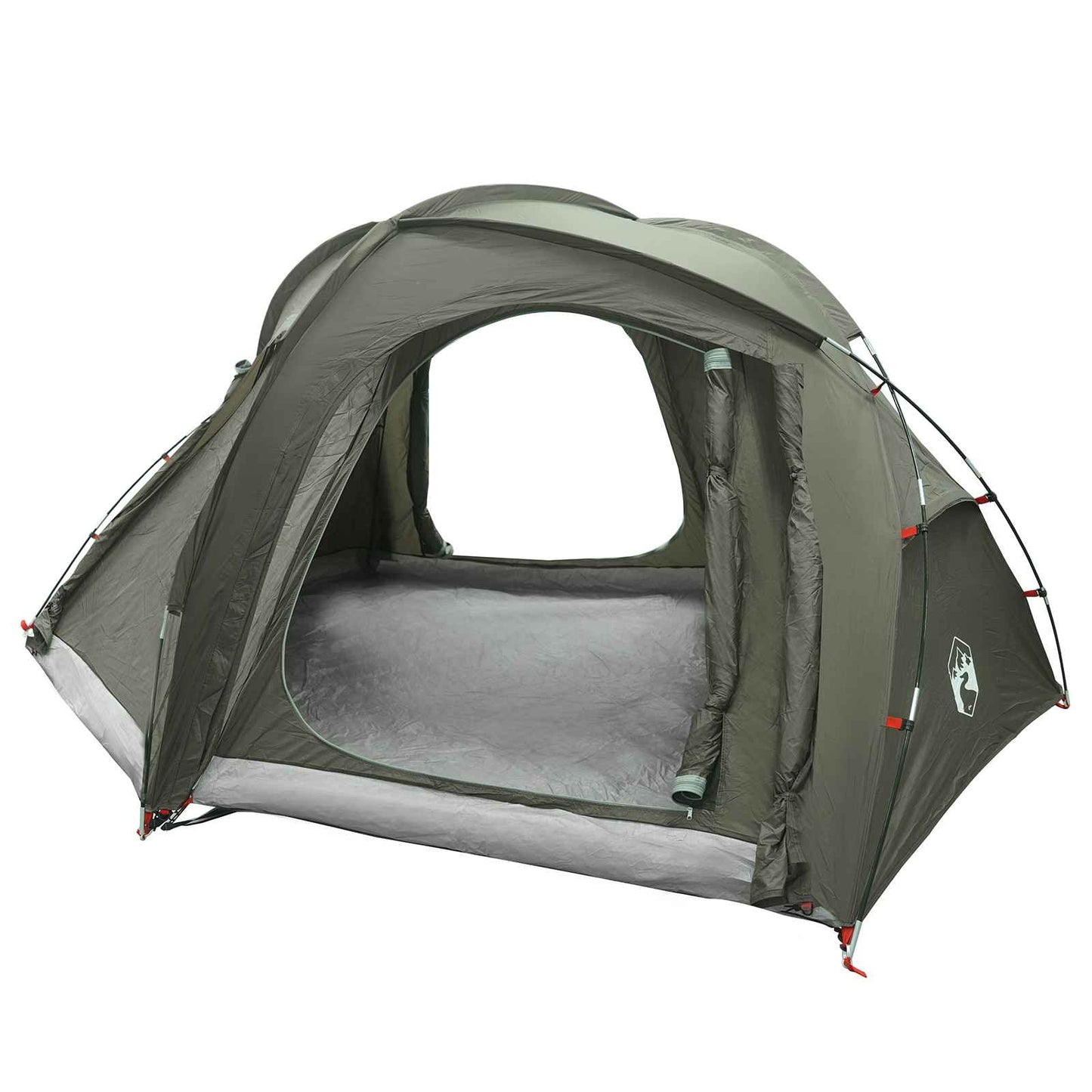vidaXL Trekking Tent with Rainfly Water-Resistant 3-Person Army Green