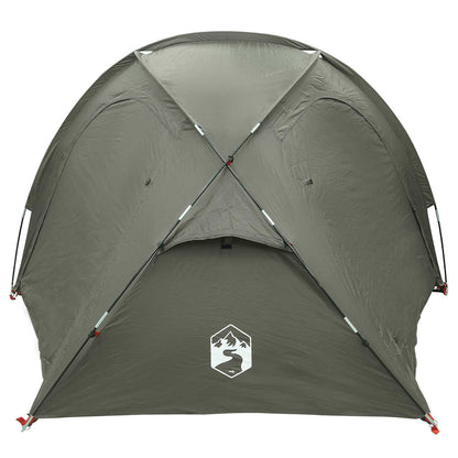 vidaXL Trekking Tent with Rainfly Water-Resistant 3-Person Army Green