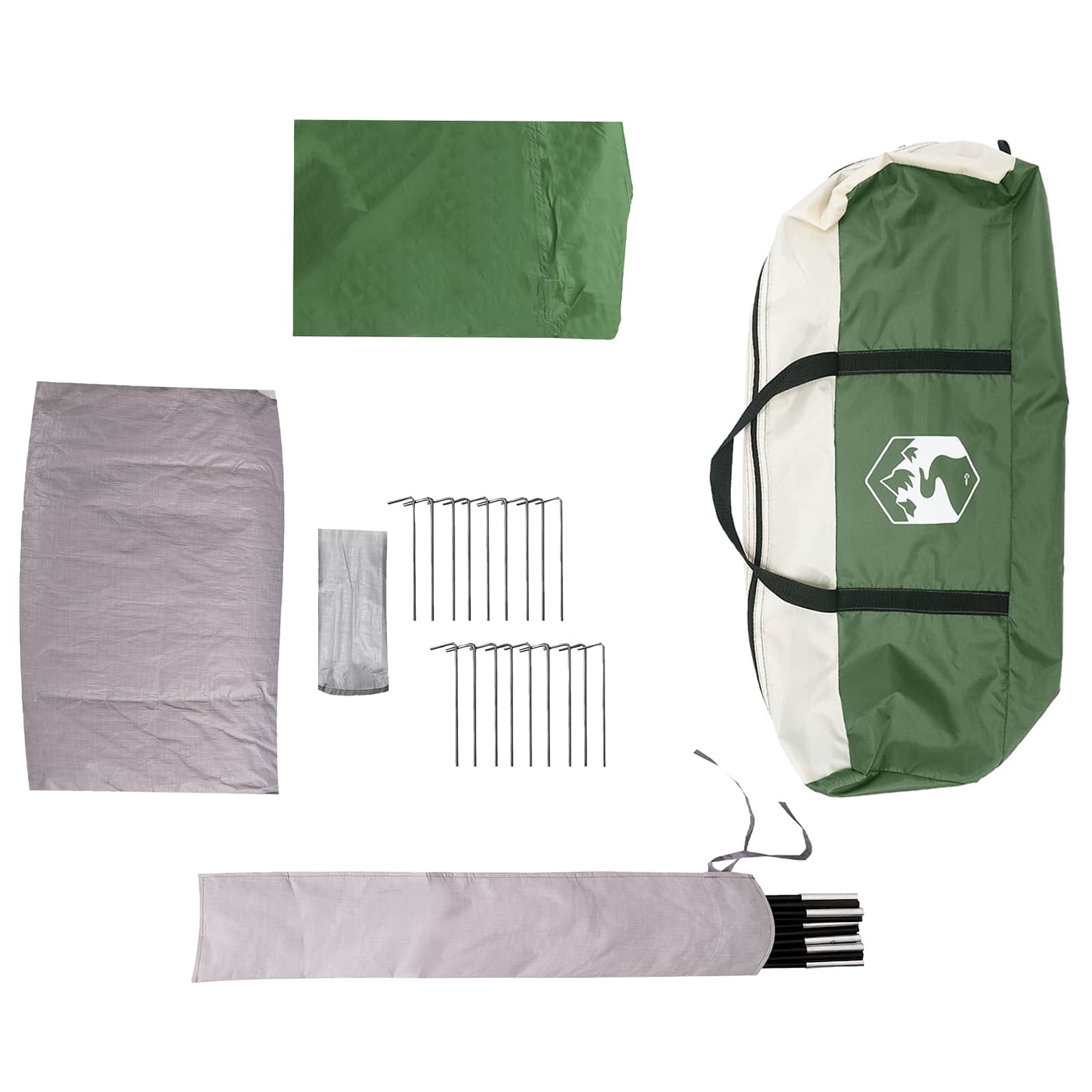 vidaXL Family Tent with Rainfly Water-Resistant 14-Person Green