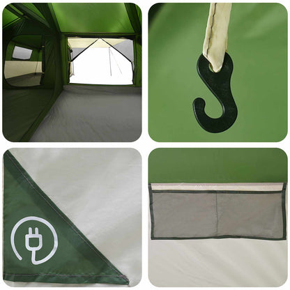vidaXL Family Tent with Rainfly Water-Resistant 14-Person Green