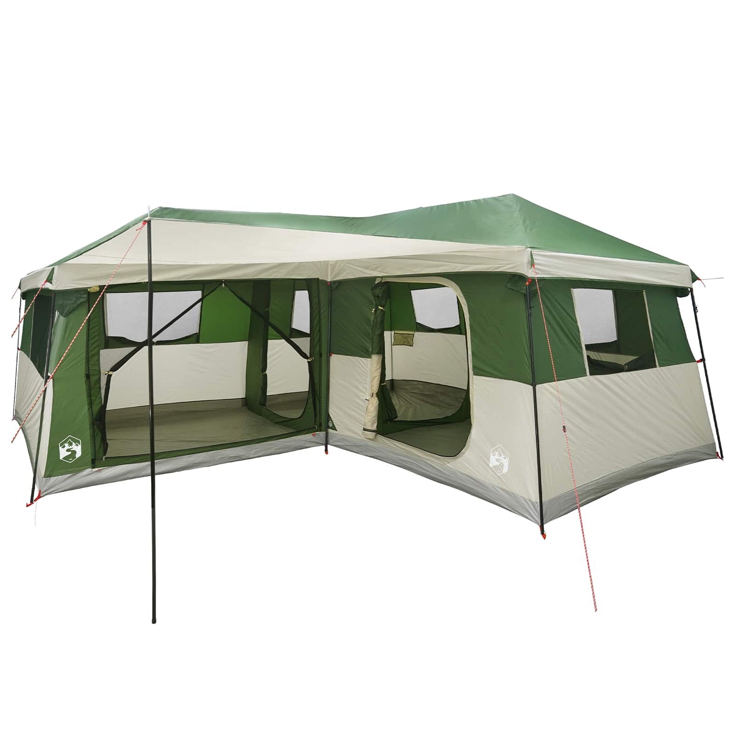 vidaXL Family Tent with Rainfly Water-Resistant 14-Person Green
