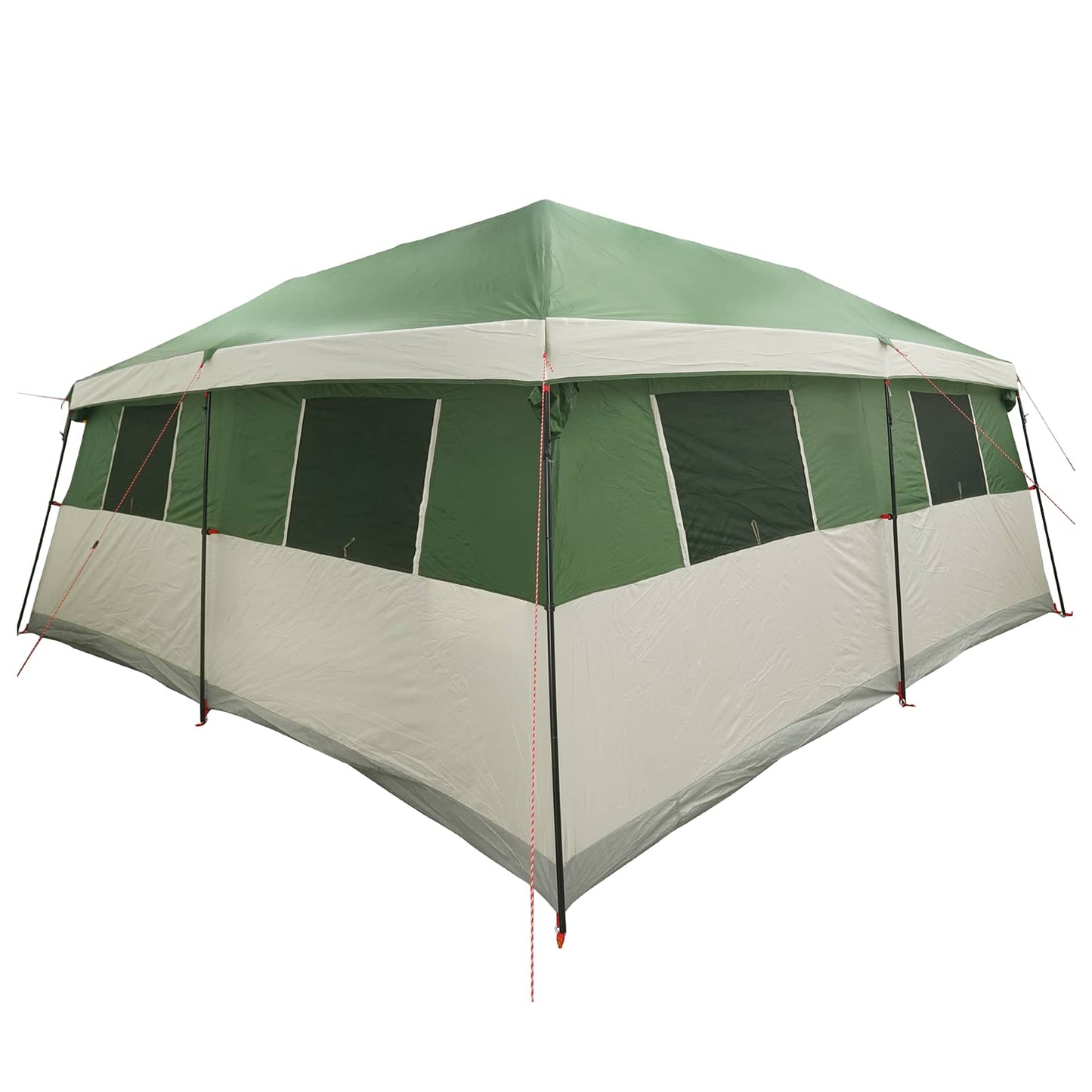 vidaXL Family Tent with Rainfly Water-Resistant 14-Person Green