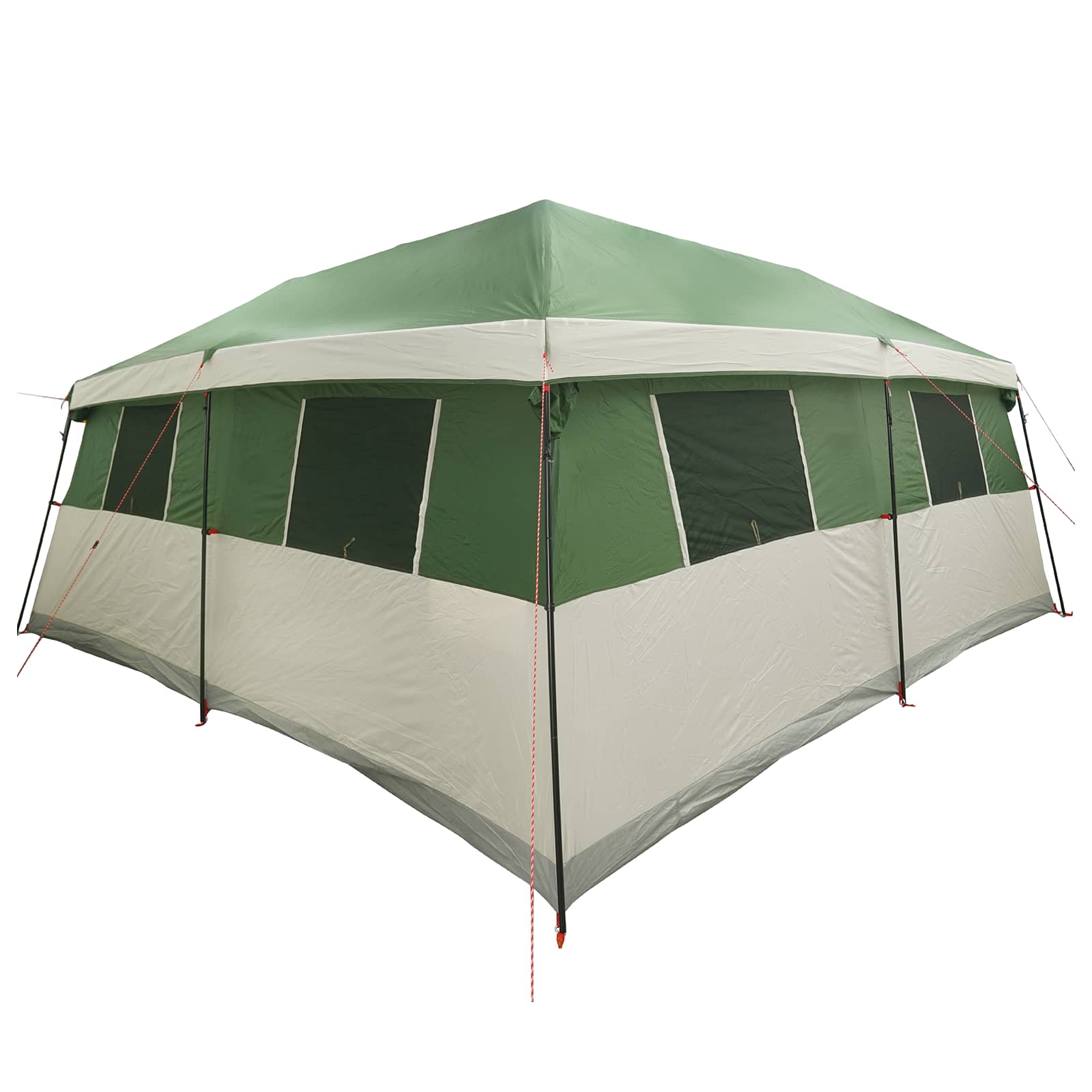 vidaXL Family Tent with Rainfly Water-Resistant 14-Person Green