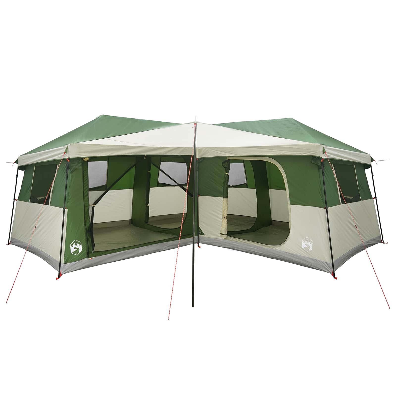vidaXL Family Tent with Rainfly Water-Resistant 14-Person Green