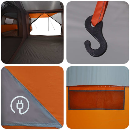 vidaXL Family Tent with Rainfly Water-Resistant 14-Person - Grey