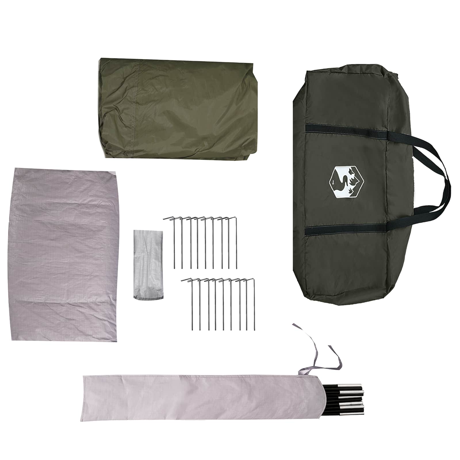 vidaXL Family Tent with Rainfly Water-Resistant 14-Person Army Green