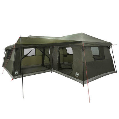 vidaXL Family Tent with Rainfly Water-Resistant 14-Person Army Green