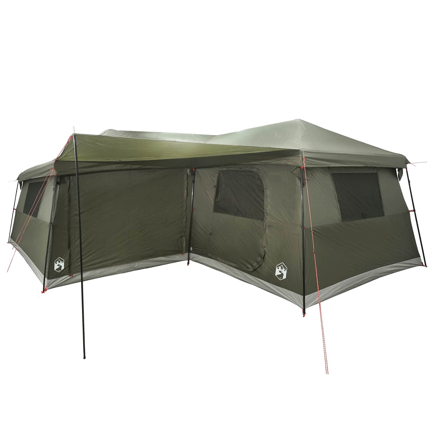 vidaXL Family Tent with Rainfly Water-Resistant 14-Person Army Green