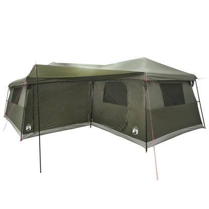 vidaXL Family Tent with Rainfly Water-Resistant 14-Person Army Green
