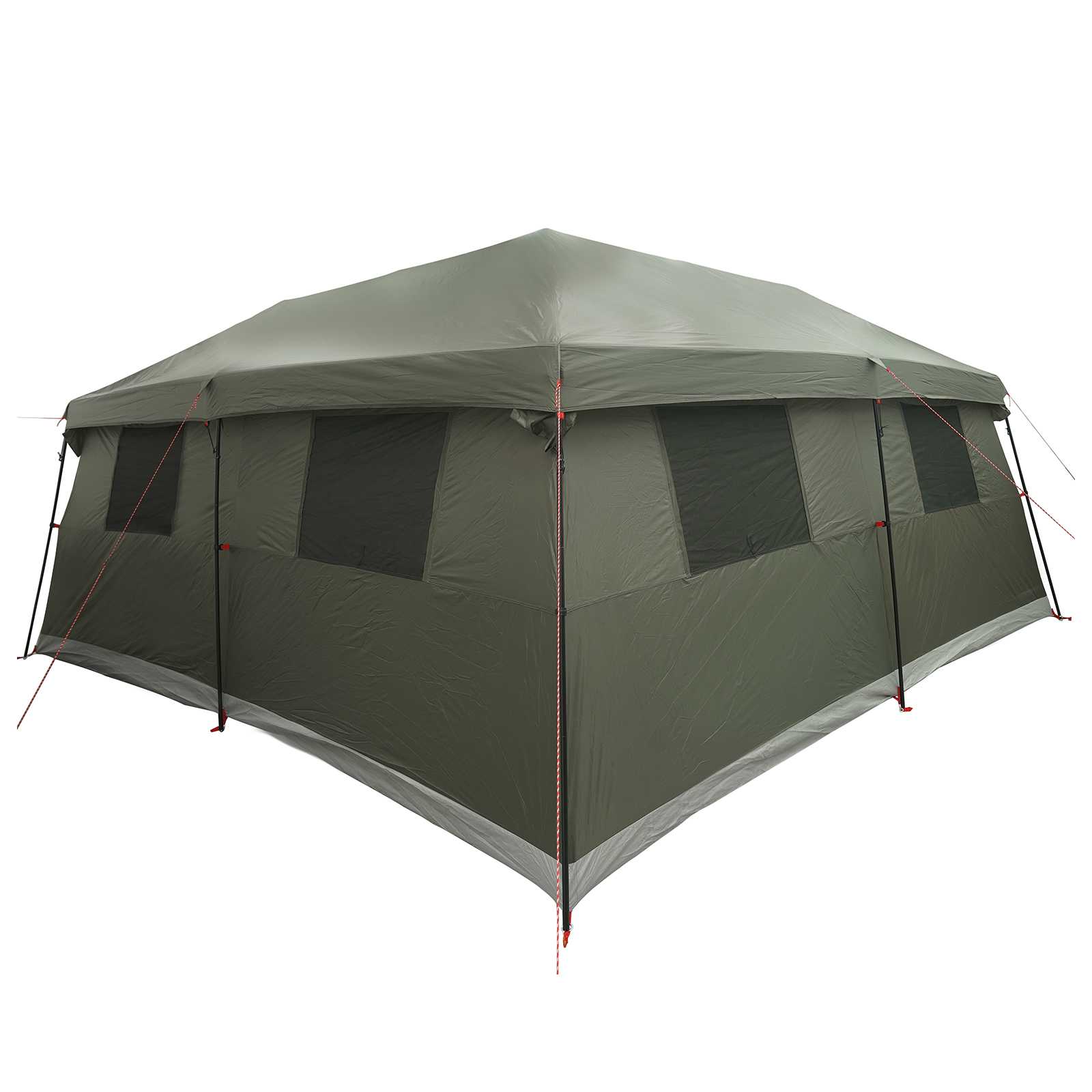 vidaXL Family Tent with Rainfly Water-Resistant 14-Person Army Green