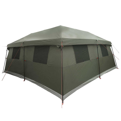 vidaXL Family Tent with Rainfly Water-Resistant 14-Person Army Green