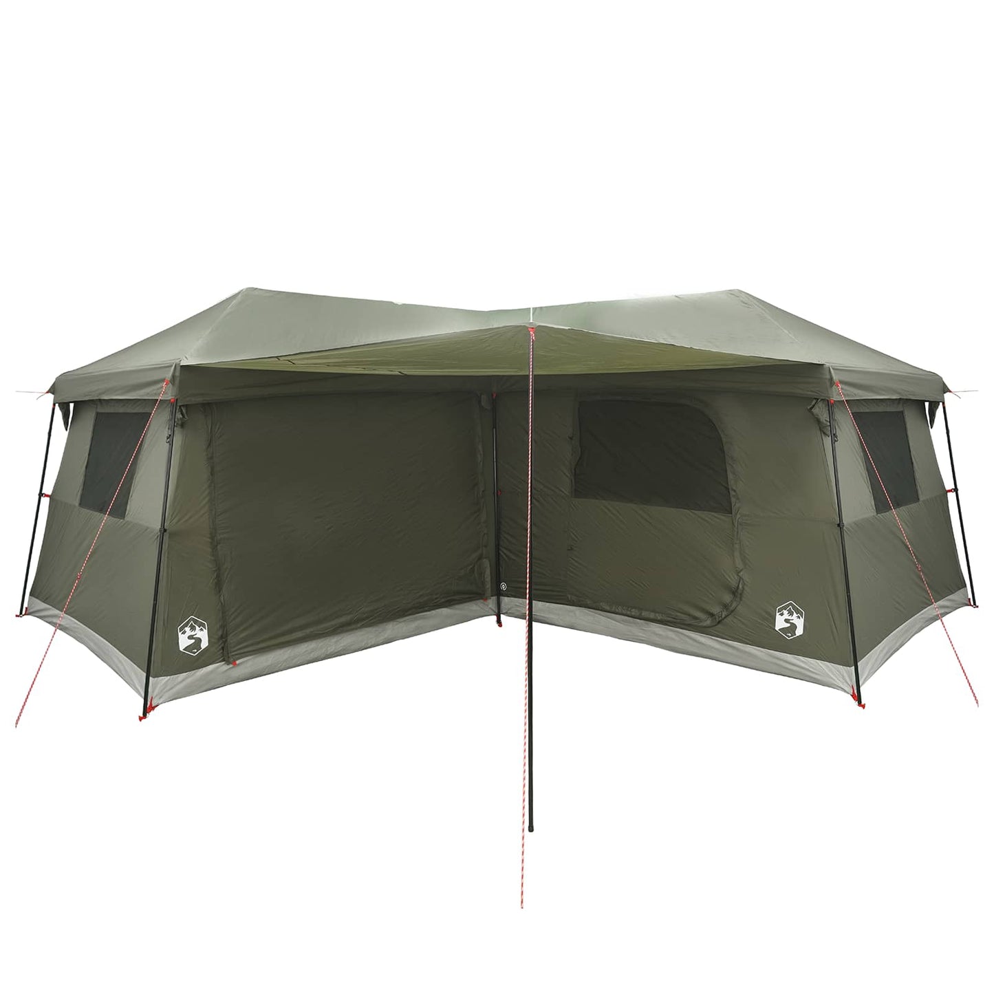 vidaXL Family Tent with Rainfly Water-Resistant 14-Person Army Green
