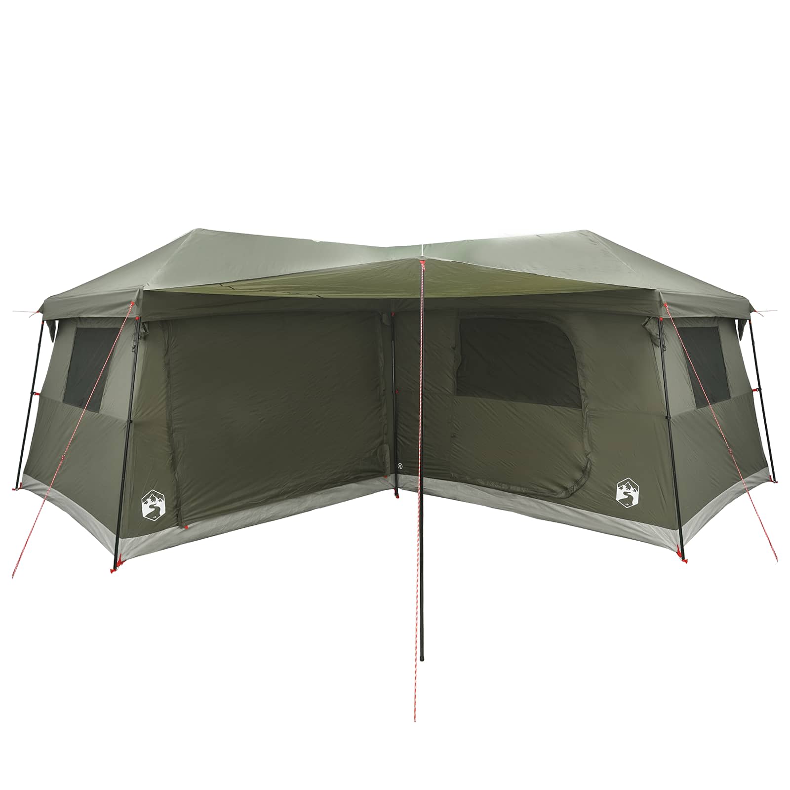vidaXL Family Tent with Rainfly Water-Resistant 14-Person Army Green