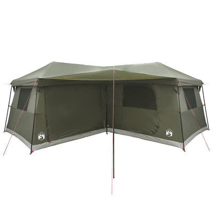 vidaXL Family Tent with Rainfly Water-Resistant 14-Person Army Green