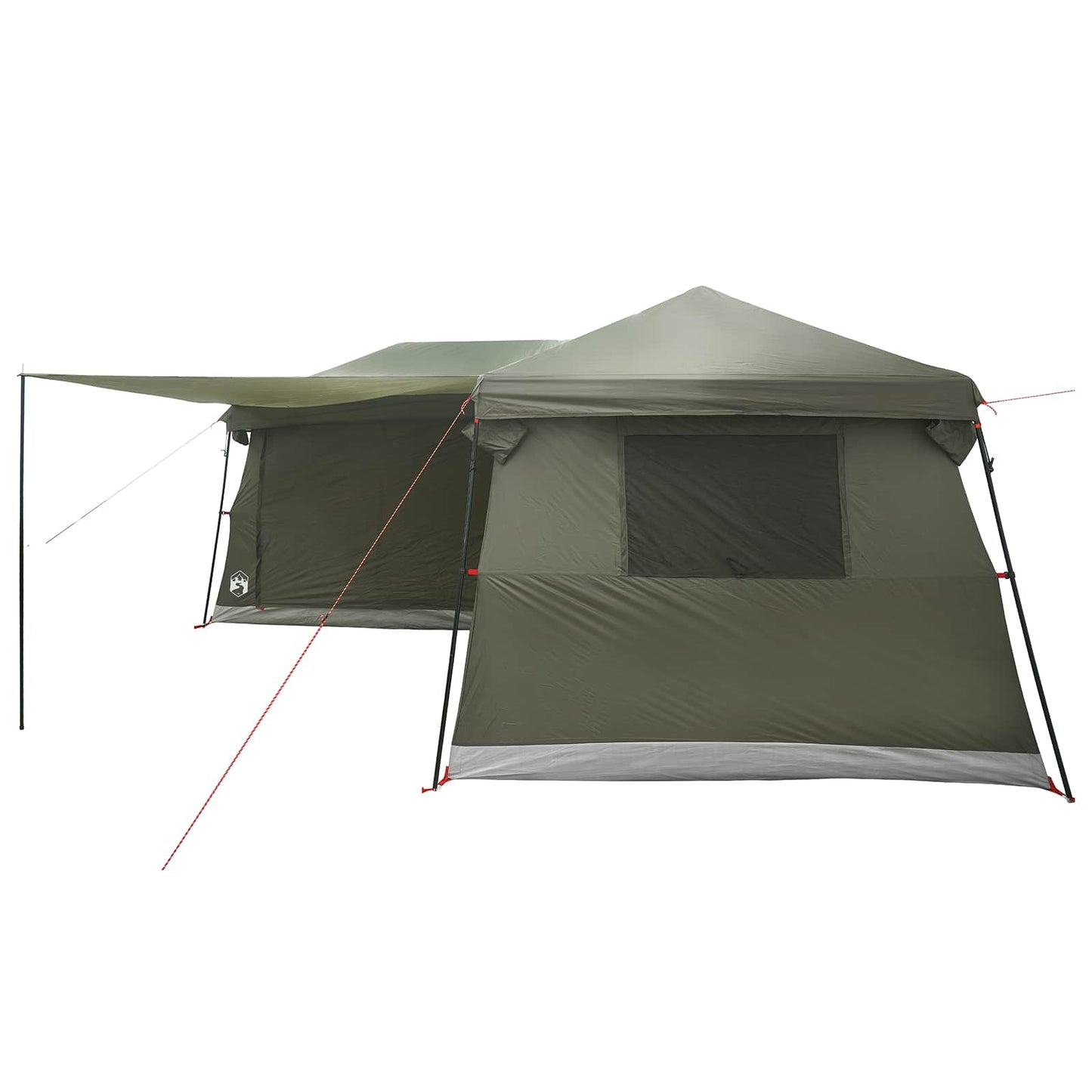 vidaXL Family Tent with Rainfly Water-Resistant 14-Person Army Green