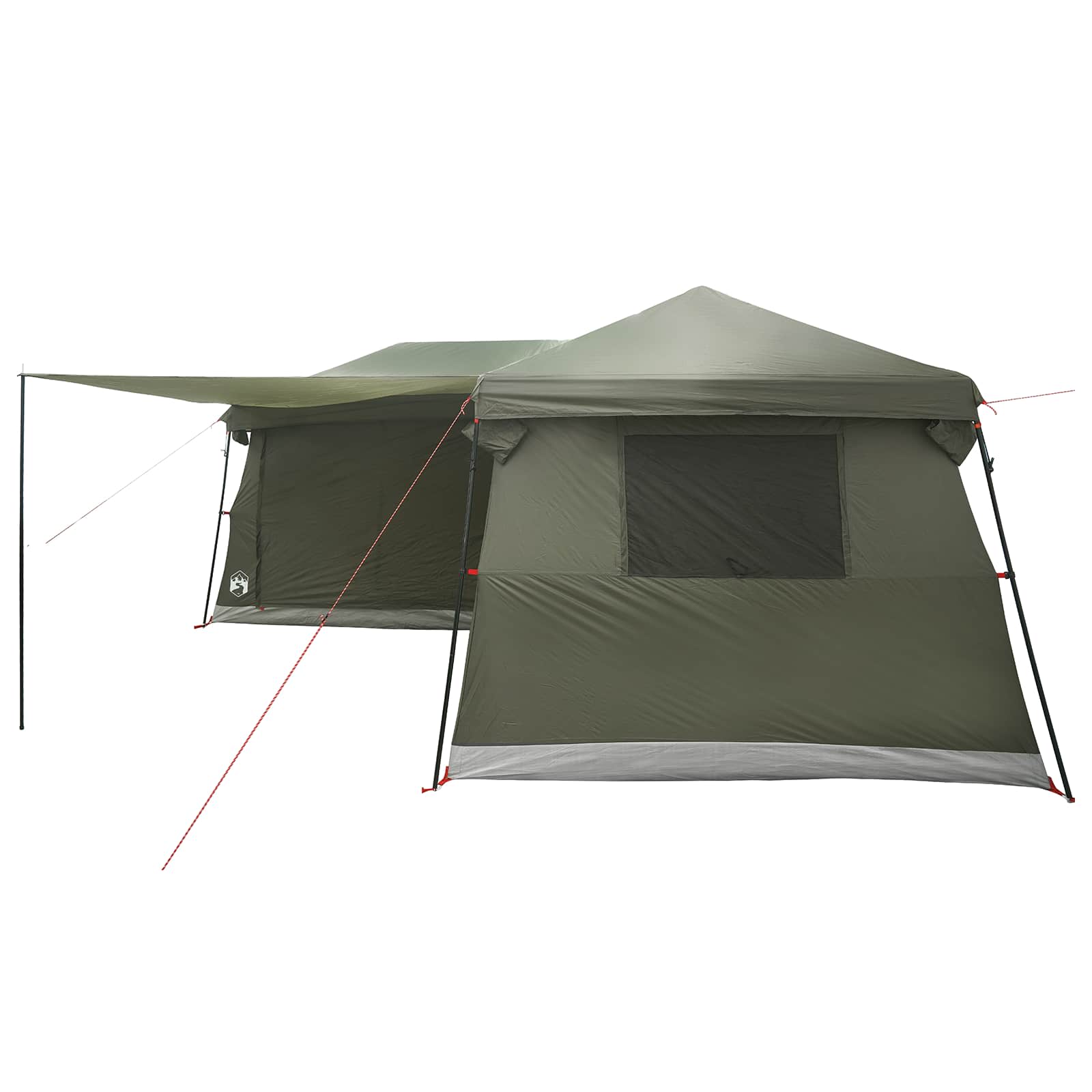 vidaXL Family Tent with Rainfly Water-Resistant 14-Person Army Green