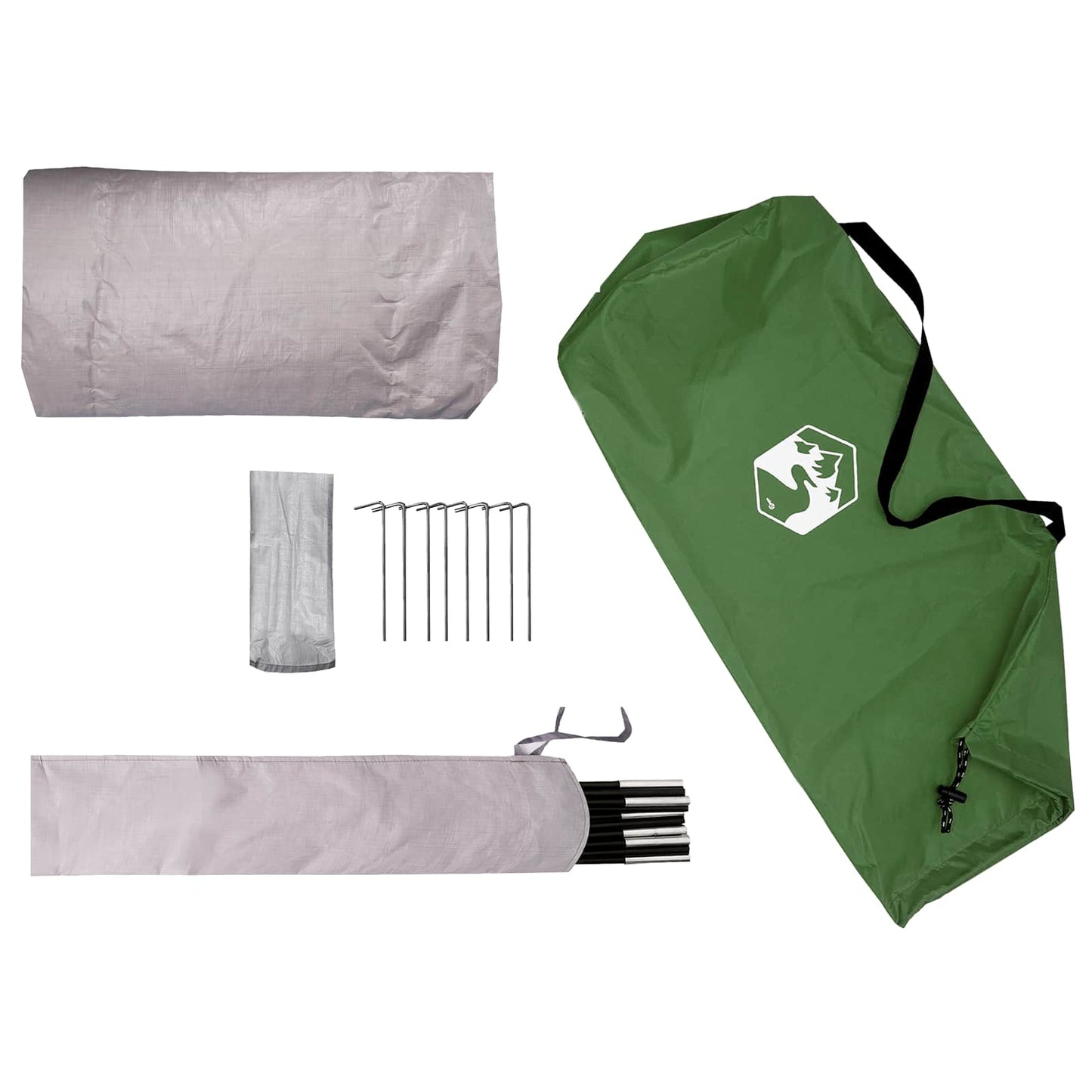 vidaXL Hiking Tent Water-Resistant 2-Person Green