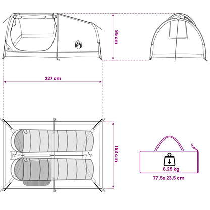 vidaXL Hiking Tent Water-Resistant 2-Person Green