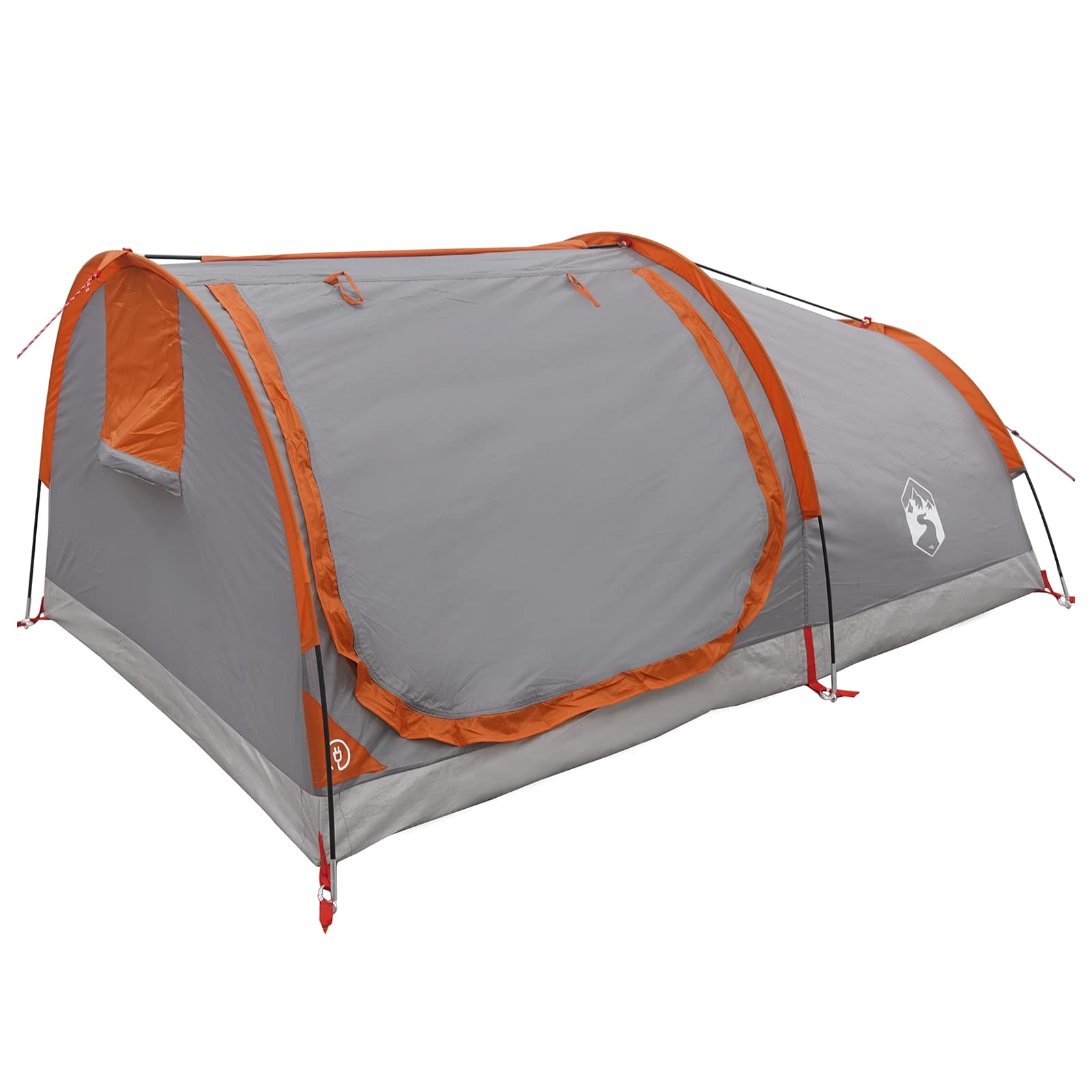 vidaXL Hiking Tent Water-Resistant 2-Person Grey and Orange