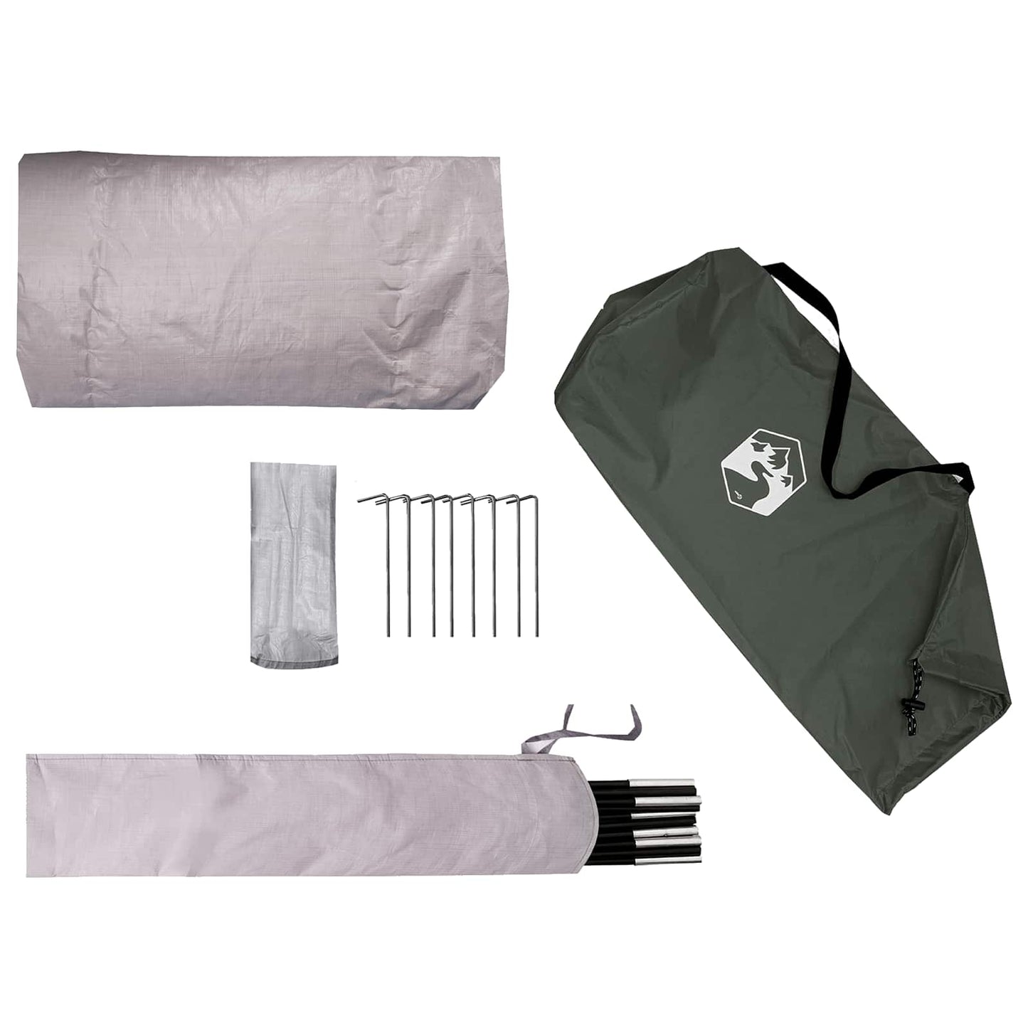 vidaXL Hiking Tent Water-Resistant 2-Person Army Green