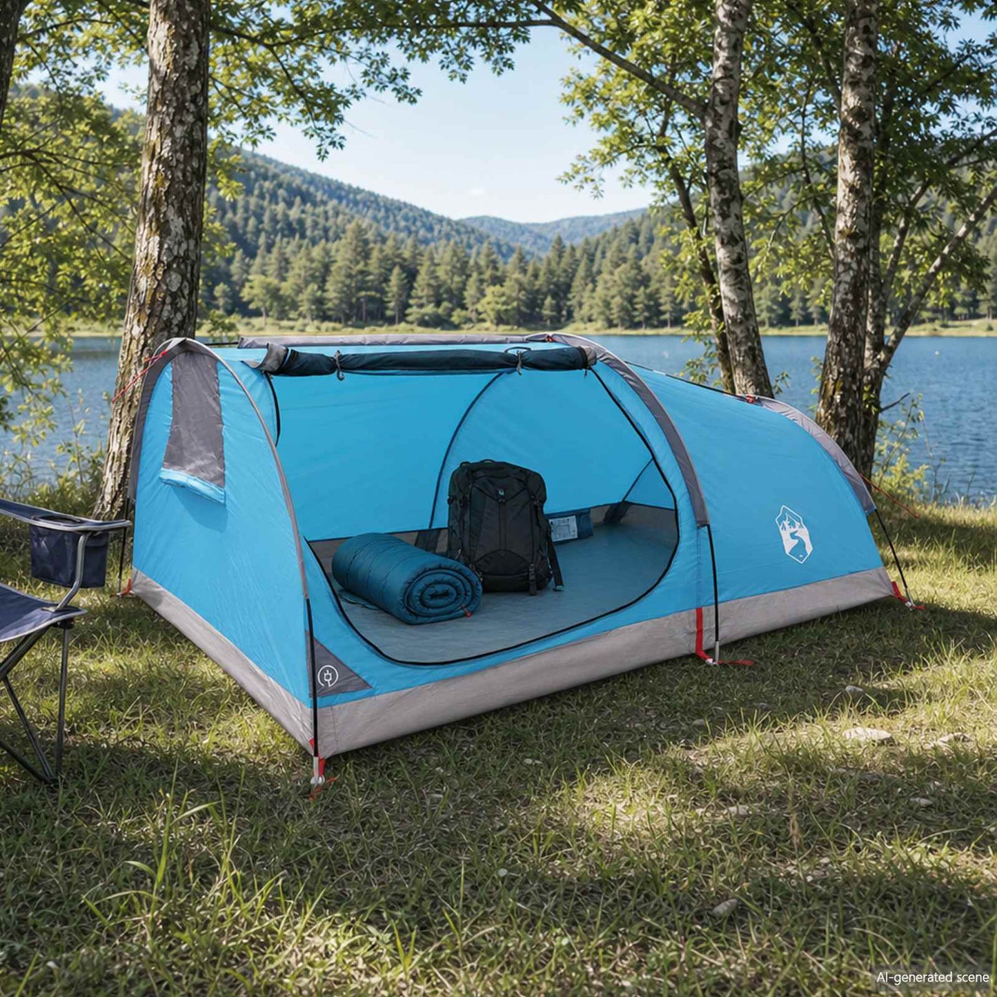 vidaXL Hiking Tent Water-Resistant 1-Person Blue