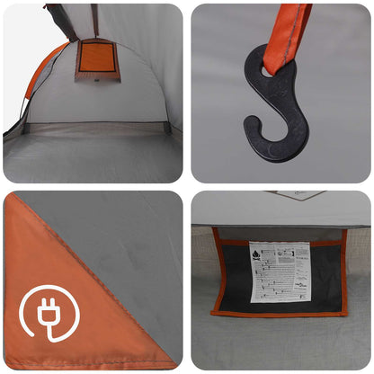 vidaXL Hiking Tent Water-Resistant 1-Person Grey and Orange