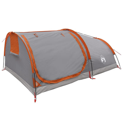 vidaXL Hiking Tent Water-Resistant 1-Person Grey and Orange