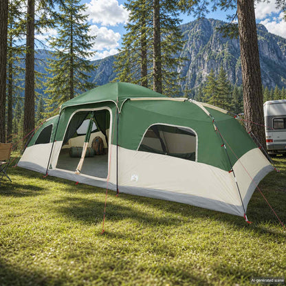 vidaXL Family Tent with Rainfly Water-resistant 18-Person Green - 41984