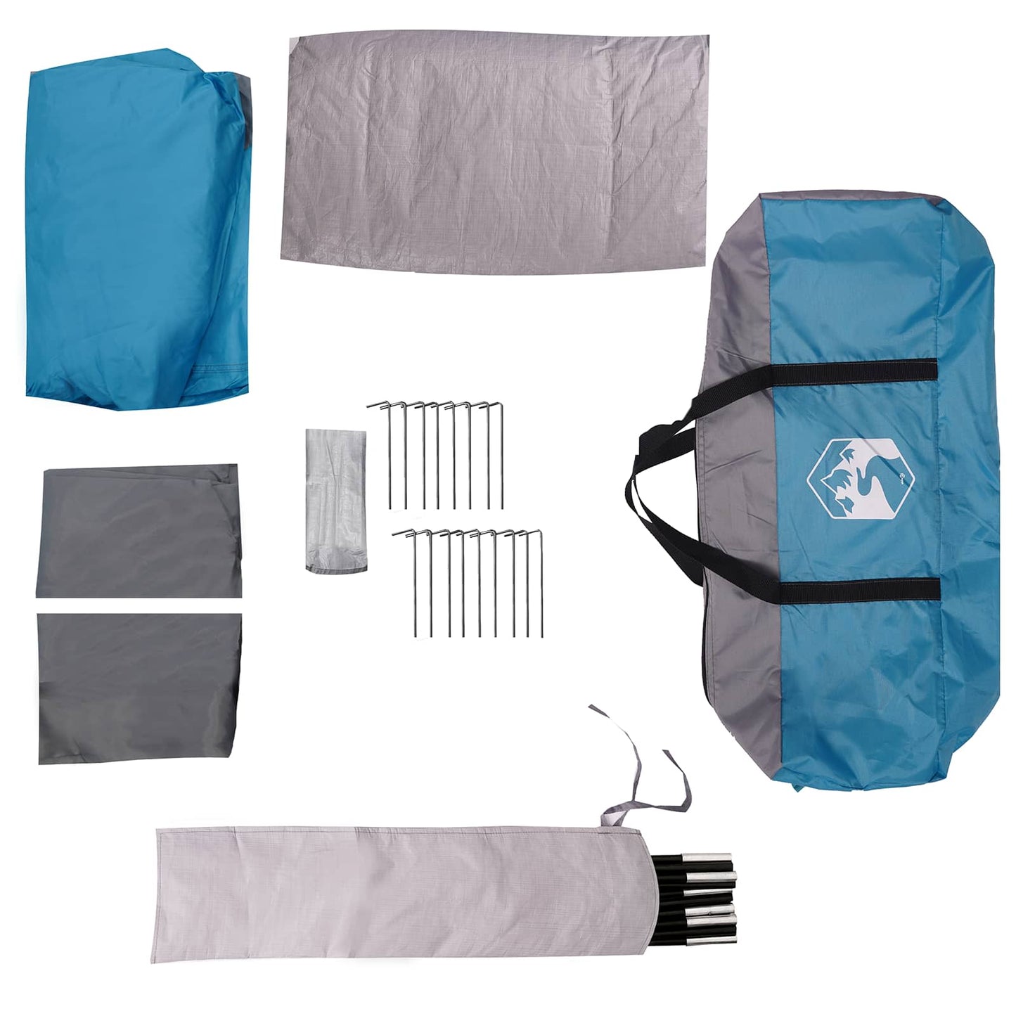 vidaXL Family Tent with Rainfly Water-resistant 18-Person Blue - 41993