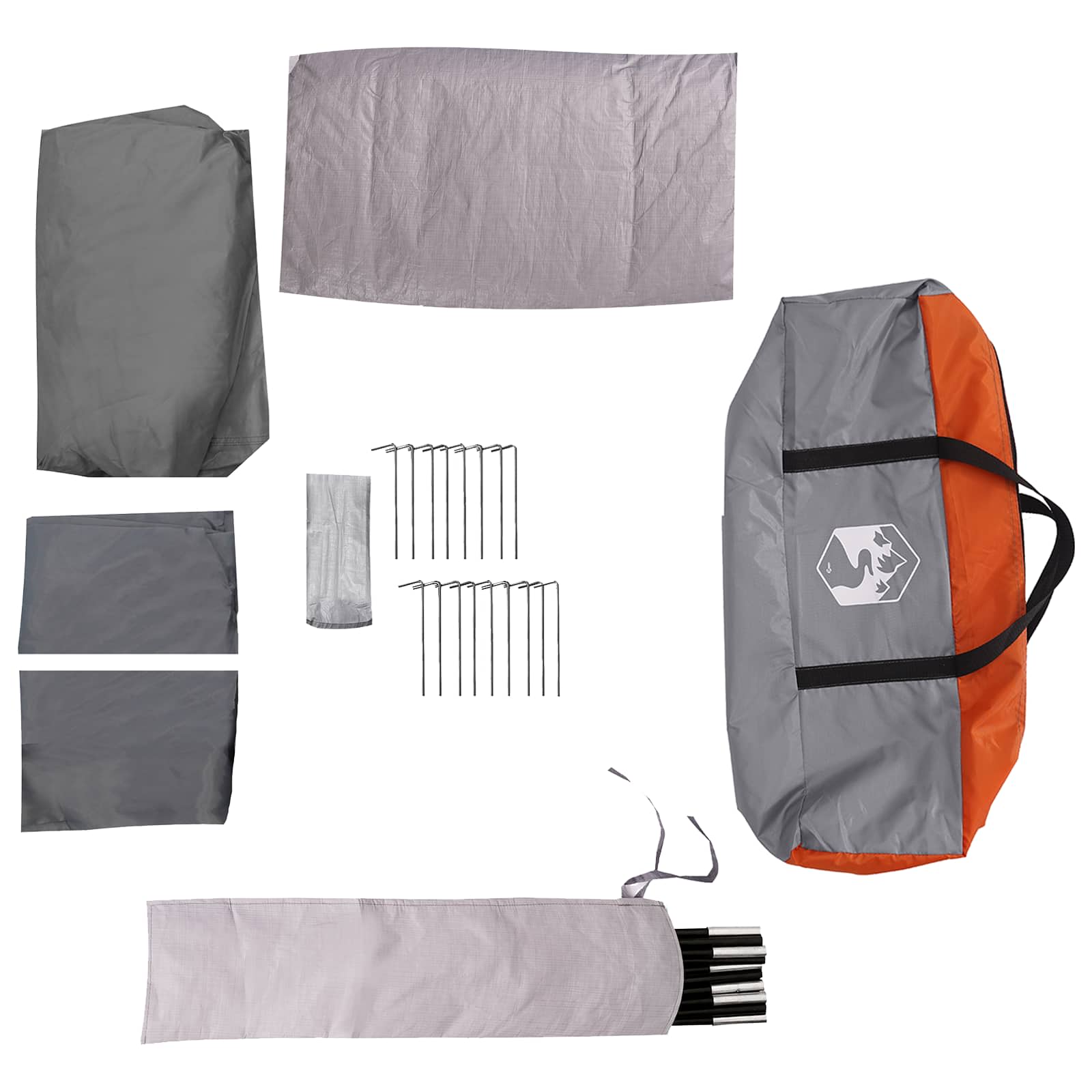 vidaXL Family Tent with Rainfly Water-resistant 18-Person - Grey - 41998