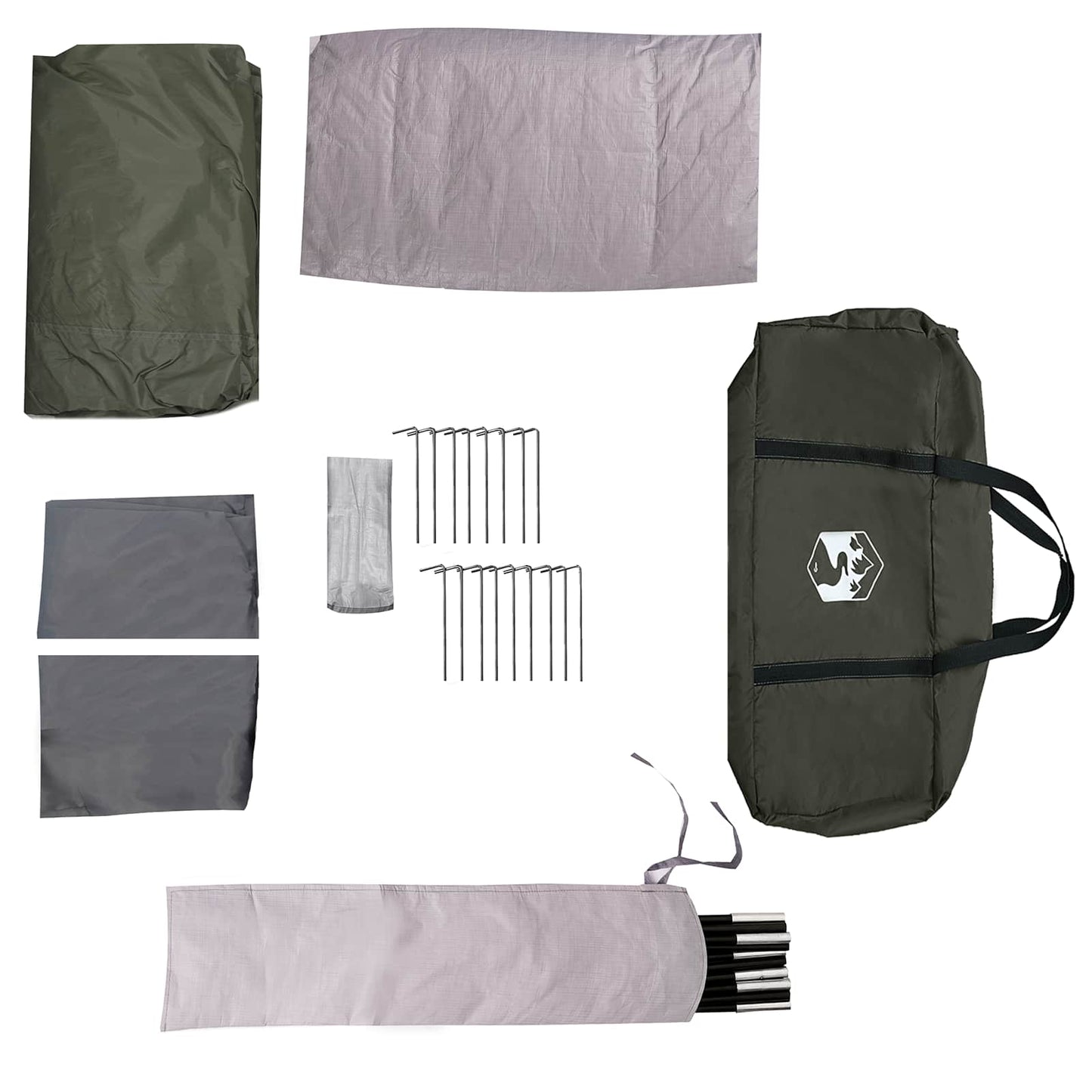 vidaXL Family Tent with Rainfly Water-resistant 18-Person Army Green