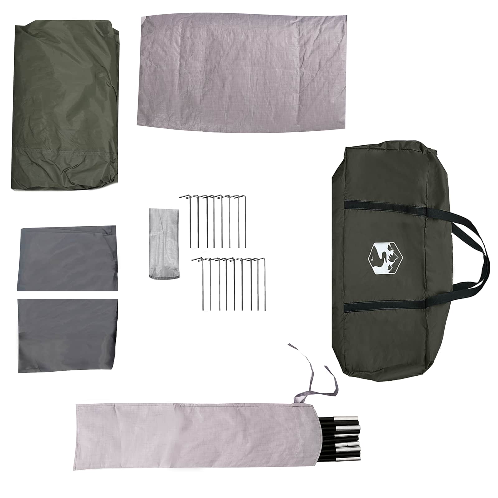 vidaXL Family Tent with Rainfly Water-resistant 18-Person Army Green