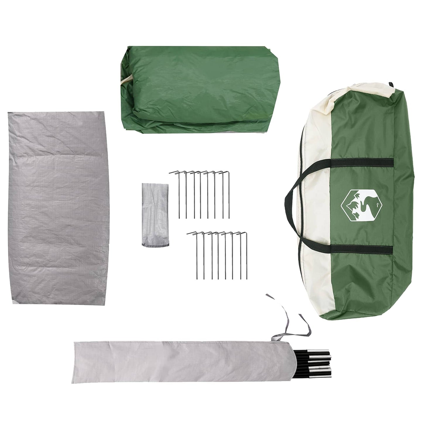 vidaXL Tunnel Tent with Rainfly Water-Resistant 10-Person Green