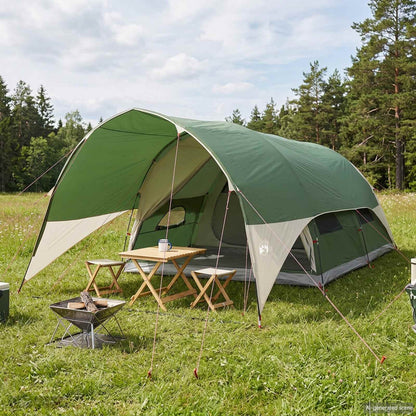 vidaXL Tunnel Tent with Rainfly Water-Resistant 10-Person Green