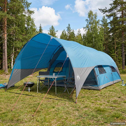 vidaXL Tunnel Tent with Rainfly Water-Resistant 10-Person Blue