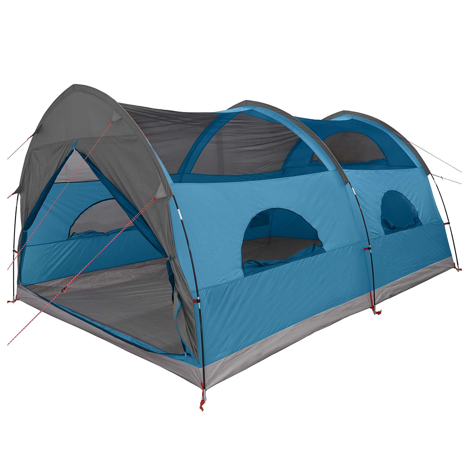 vidaXL Tunnel Tent with Rainfly Water-Resistant 10-Person Blue
