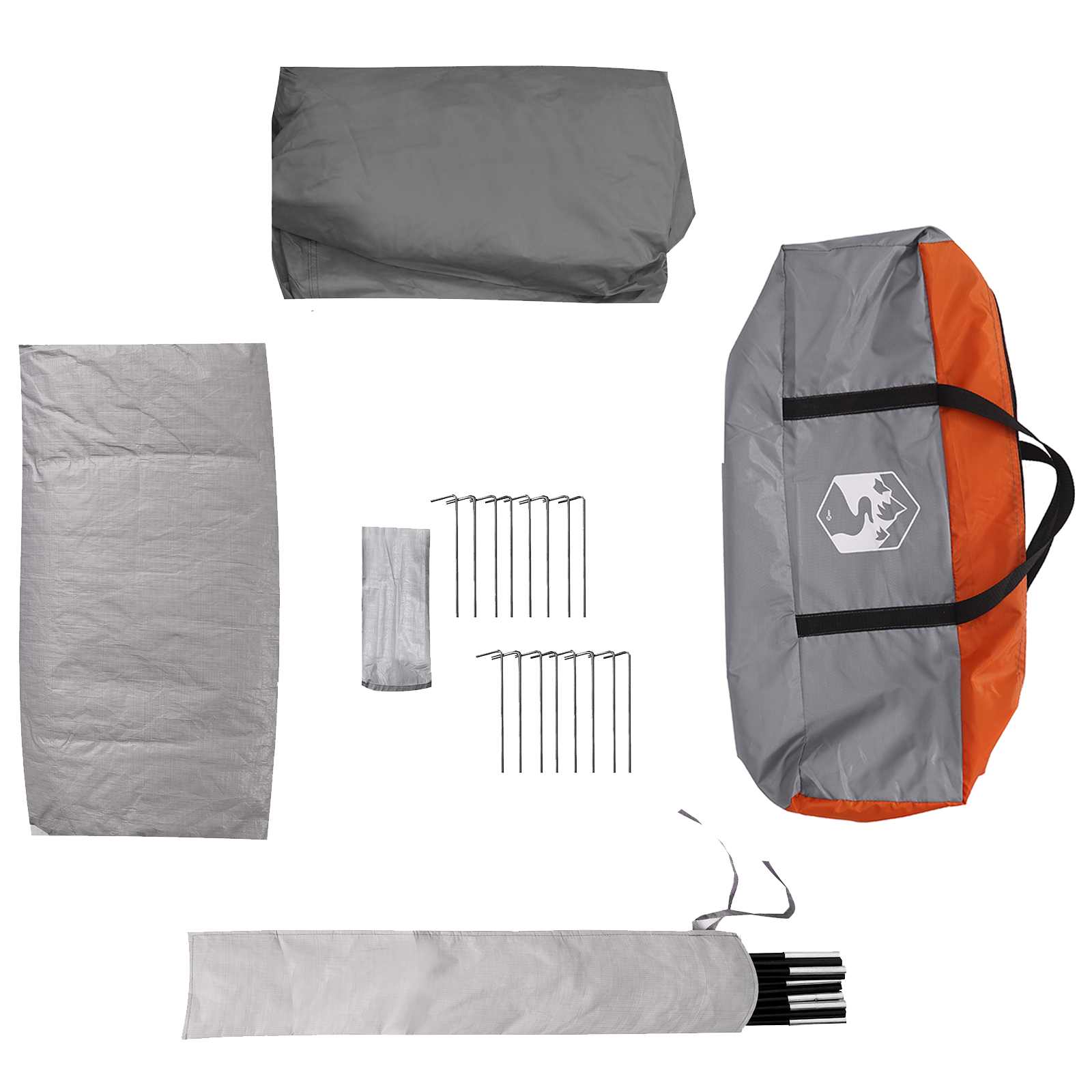 vidaXL Tunnel Tent with Rainfly Water-Resistant 10-Person - Grey