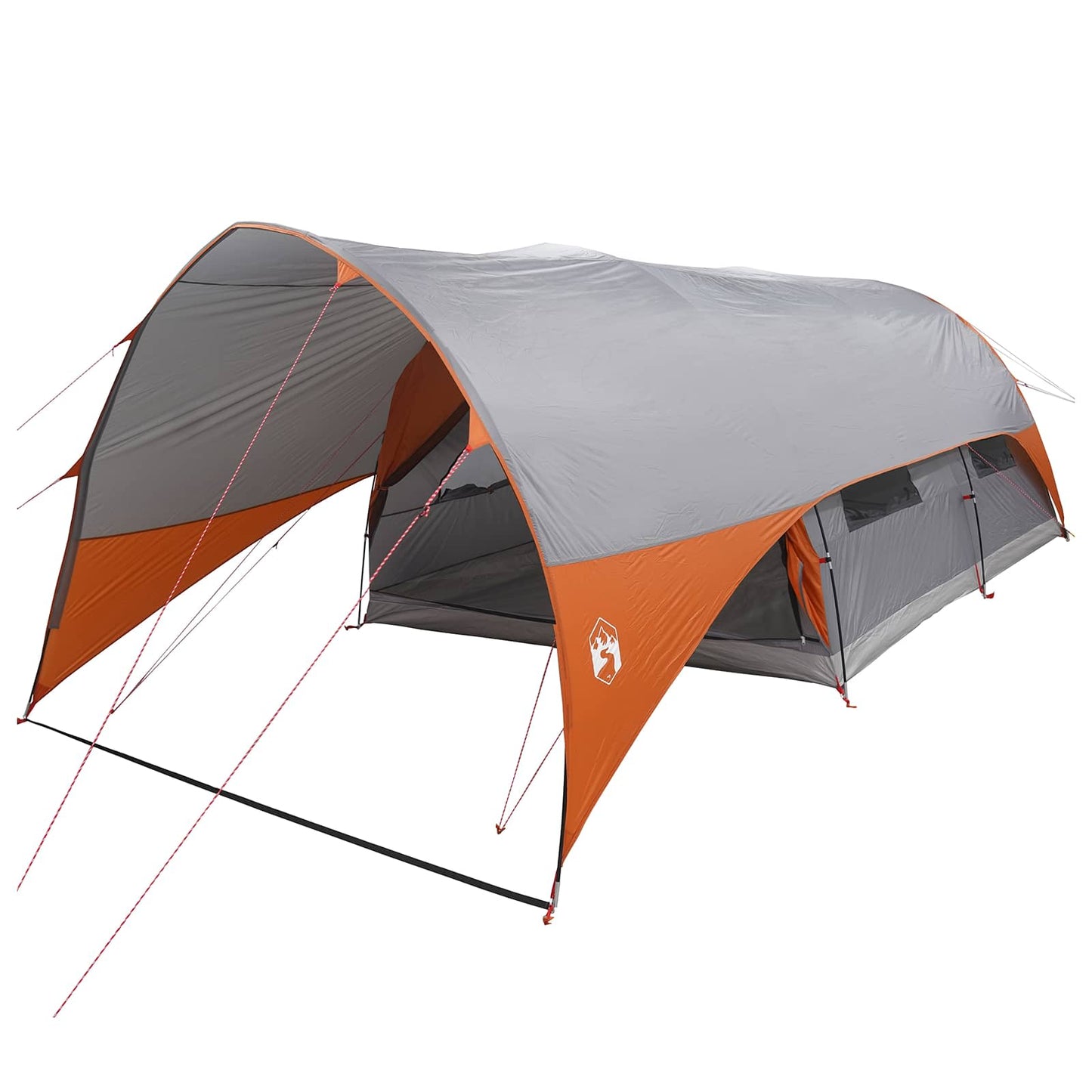 vidaXL Tunnel Tent with Rainfly Water-Resistant 10-Person - Grey