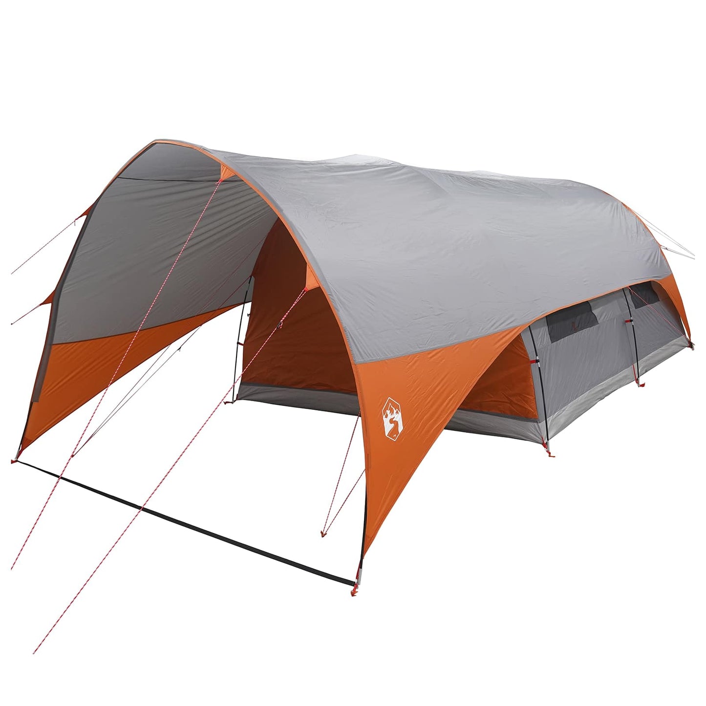 vidaXL Tunnel Tent with Rainfly Water-Resistant 10-Person - Grey