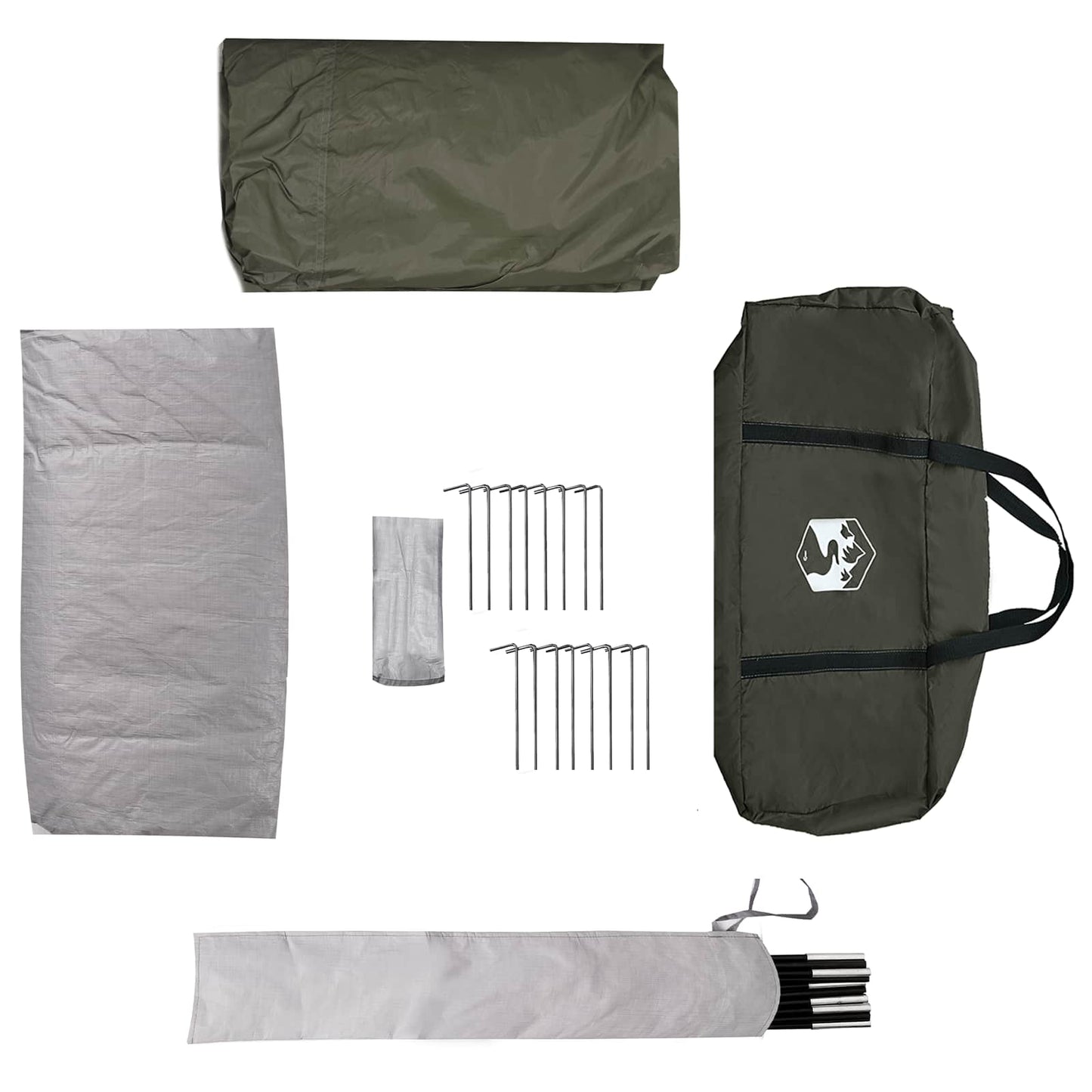vidaXL Tunnel Tent with Rainfly Water-Resistant 10-Person Army Green